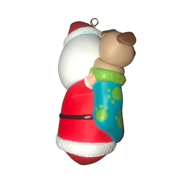 HALLMARK KEEPSAKE "Stocking Stuffing" Santa & Dog Christmas Xmas Tree Ornament - Picture 5 of 7